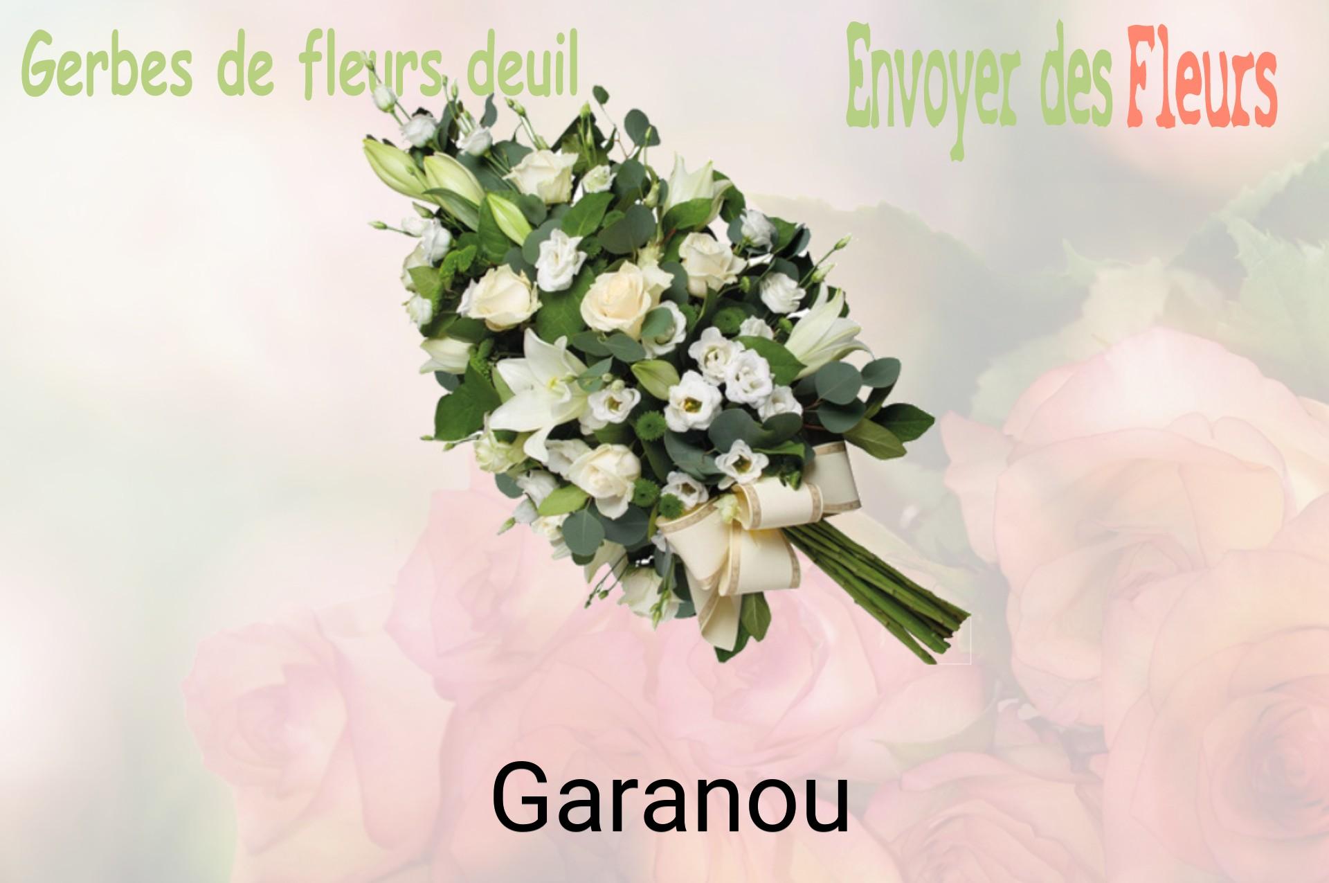 Gerbe de fleurs de deuil livrée à Garanou